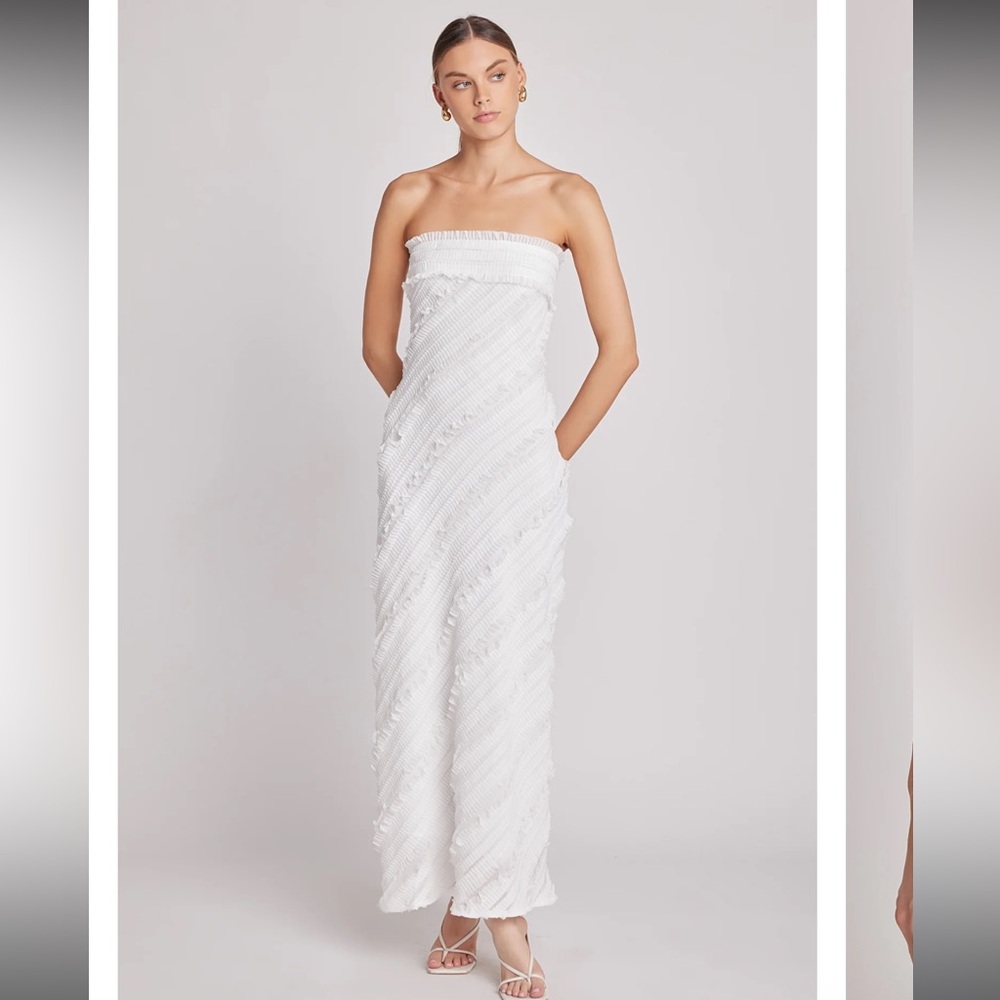 Endless Rose Strapless White Maxi Dress